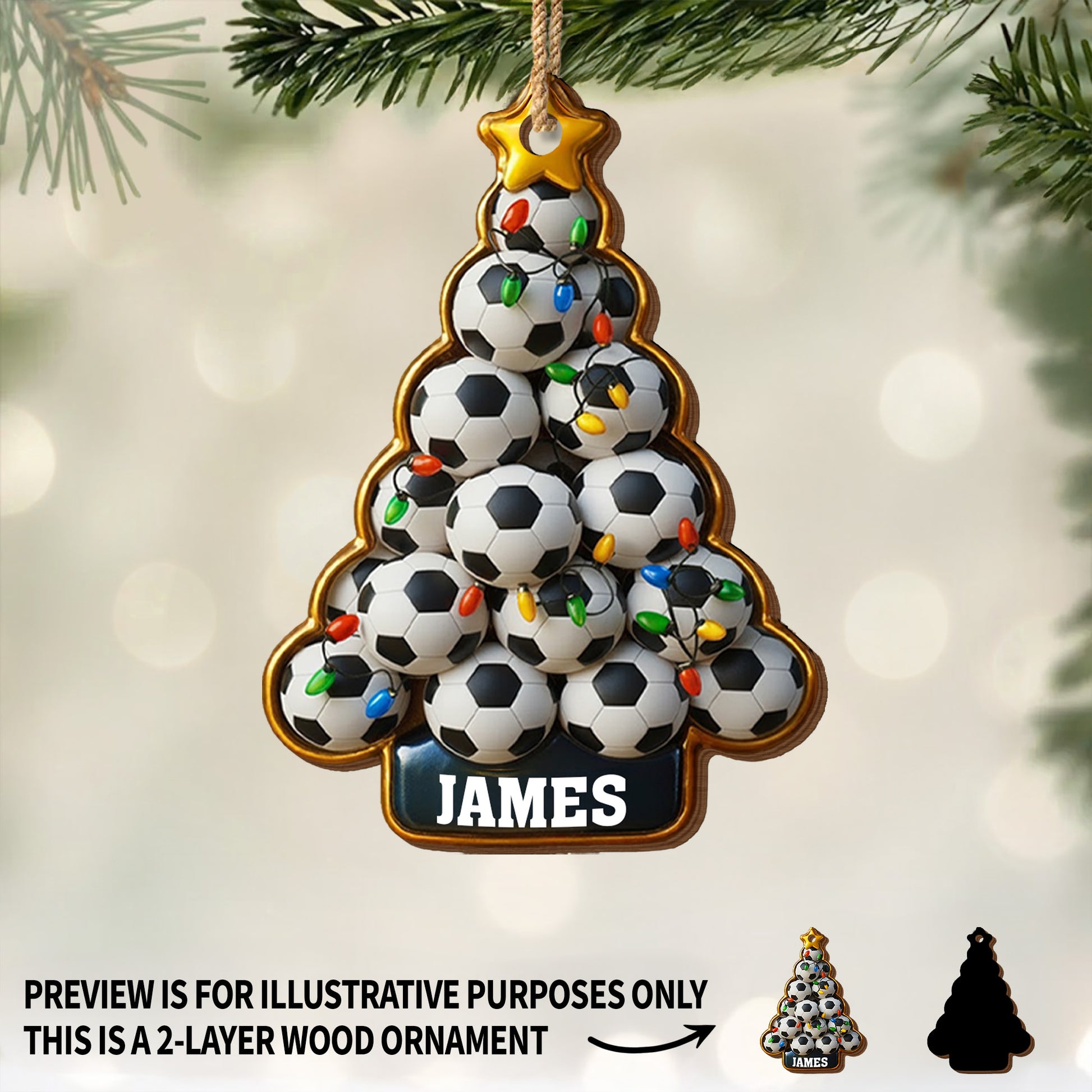 Celebrate The Festive Season With Soccer Balls And Christmas Lights