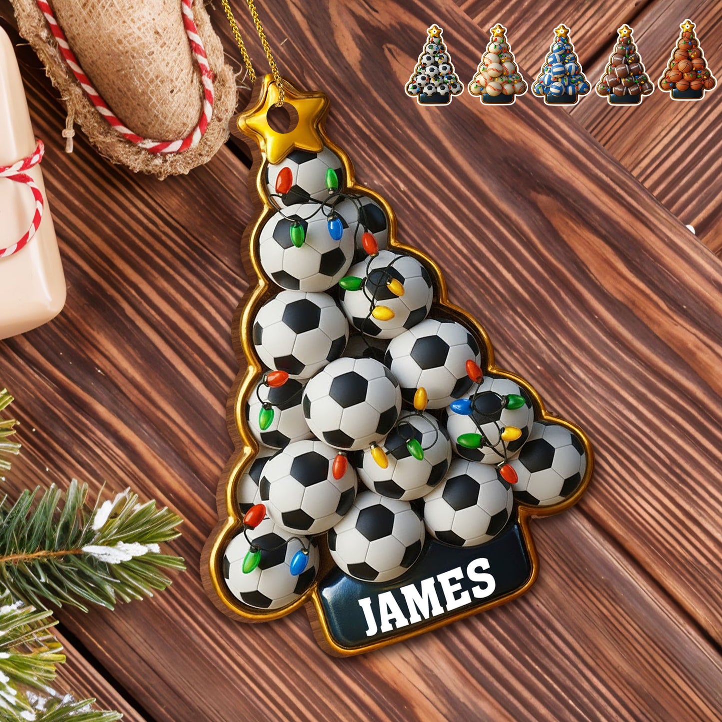 Colorful Soccer Ball Tree With Sparkling Lights