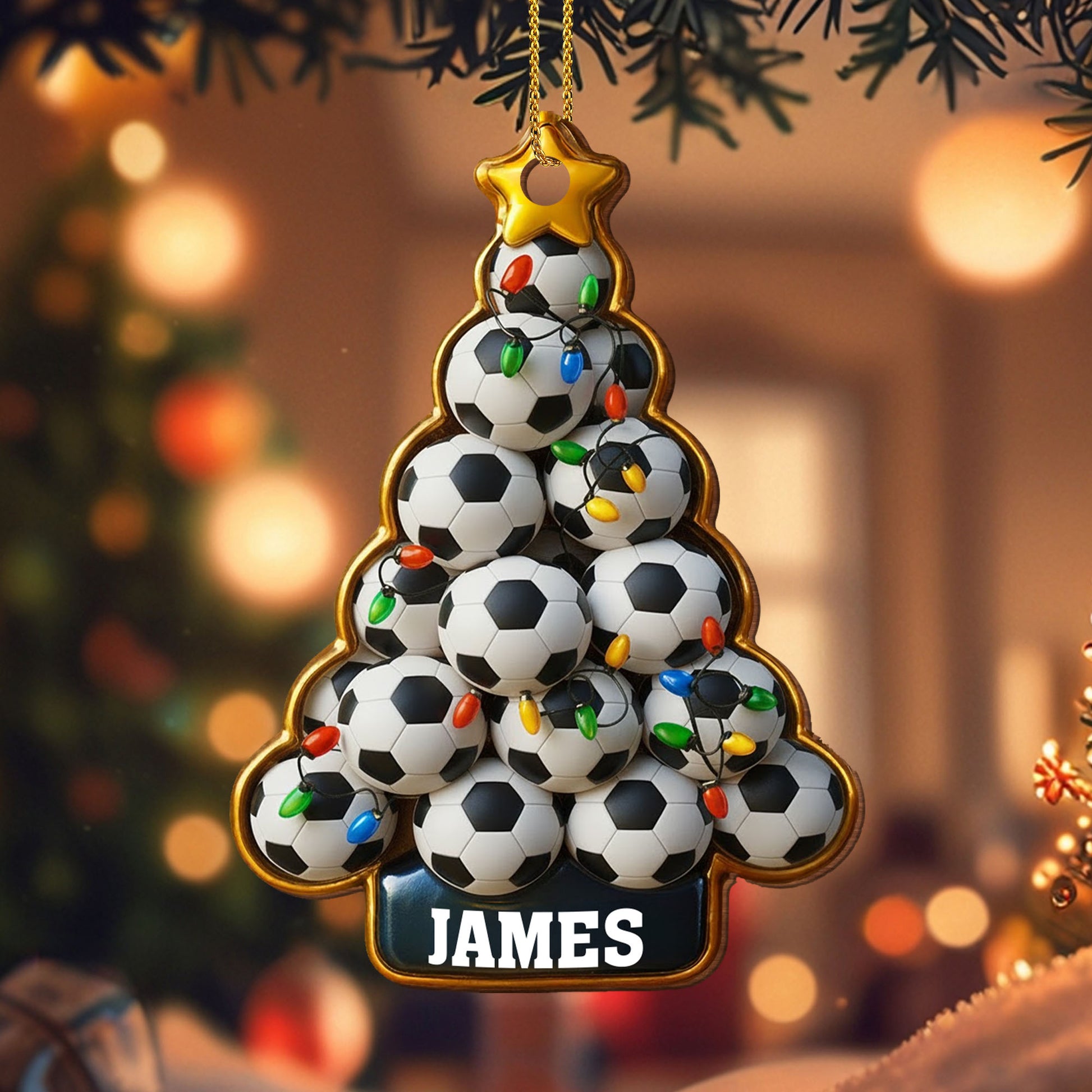 Colorful Soccer Ball Tree With Sparkling Lights