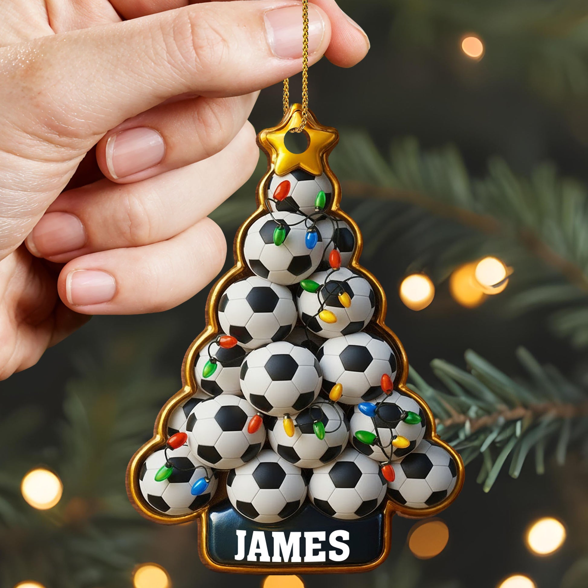 Colorful Soccer Ball Tree With Sparkling Lights