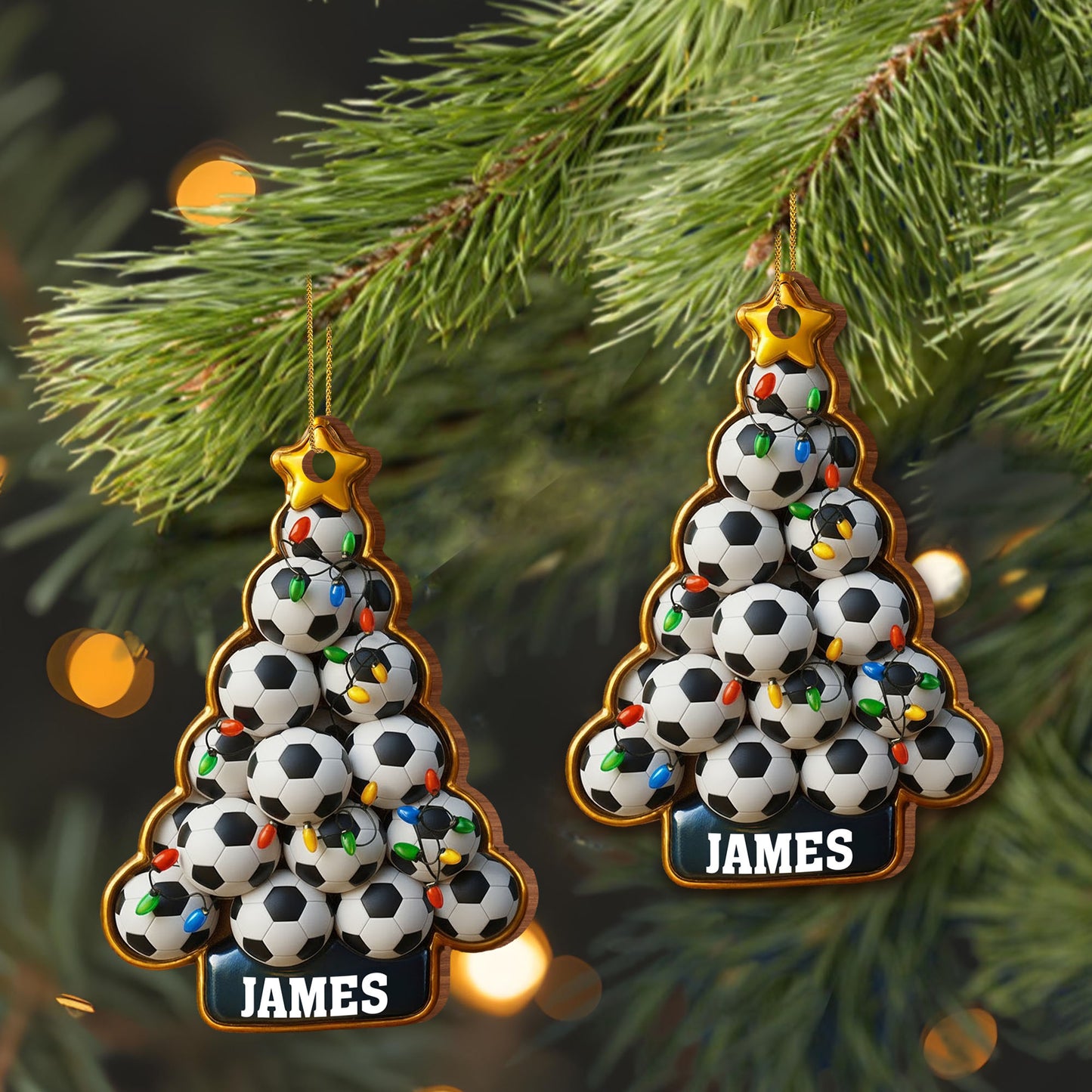 Colorful Soccer Ball Tree With Sparkling Lights