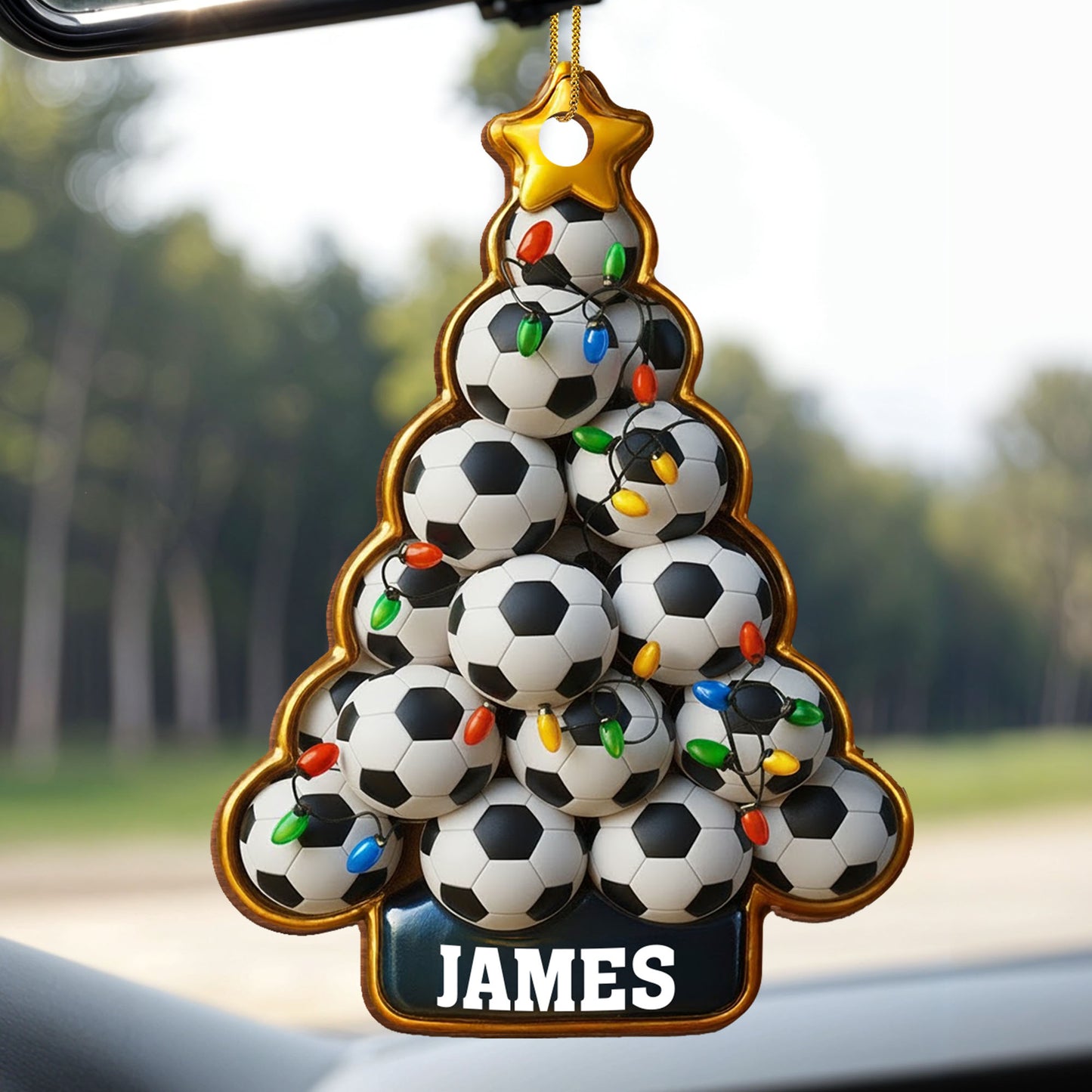 Colorful Soccer Ball Tree With Sparkling Lights