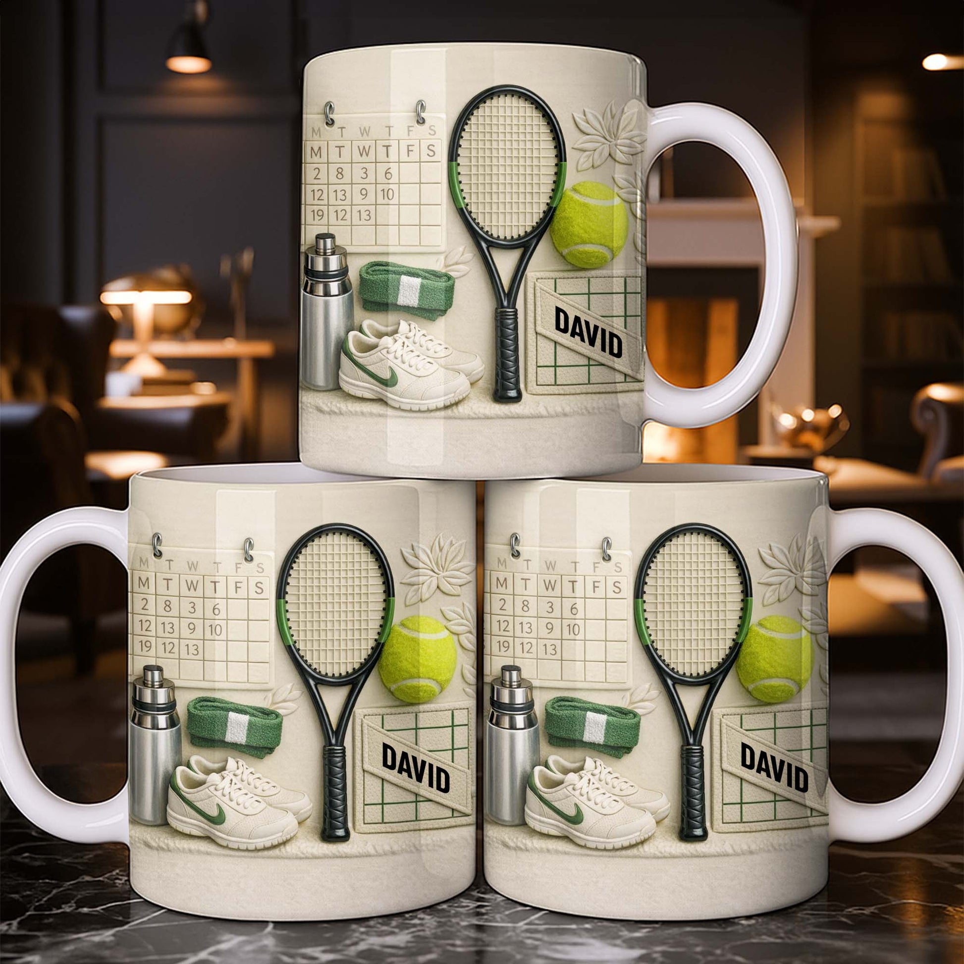David, Tennis Racket And Ball Mug
