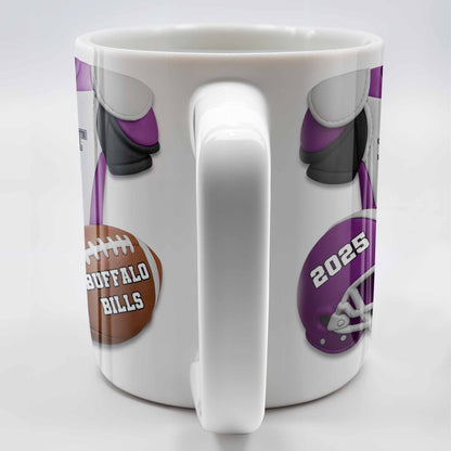Personalized Football Team Pride Mug With Jersey and Helmet