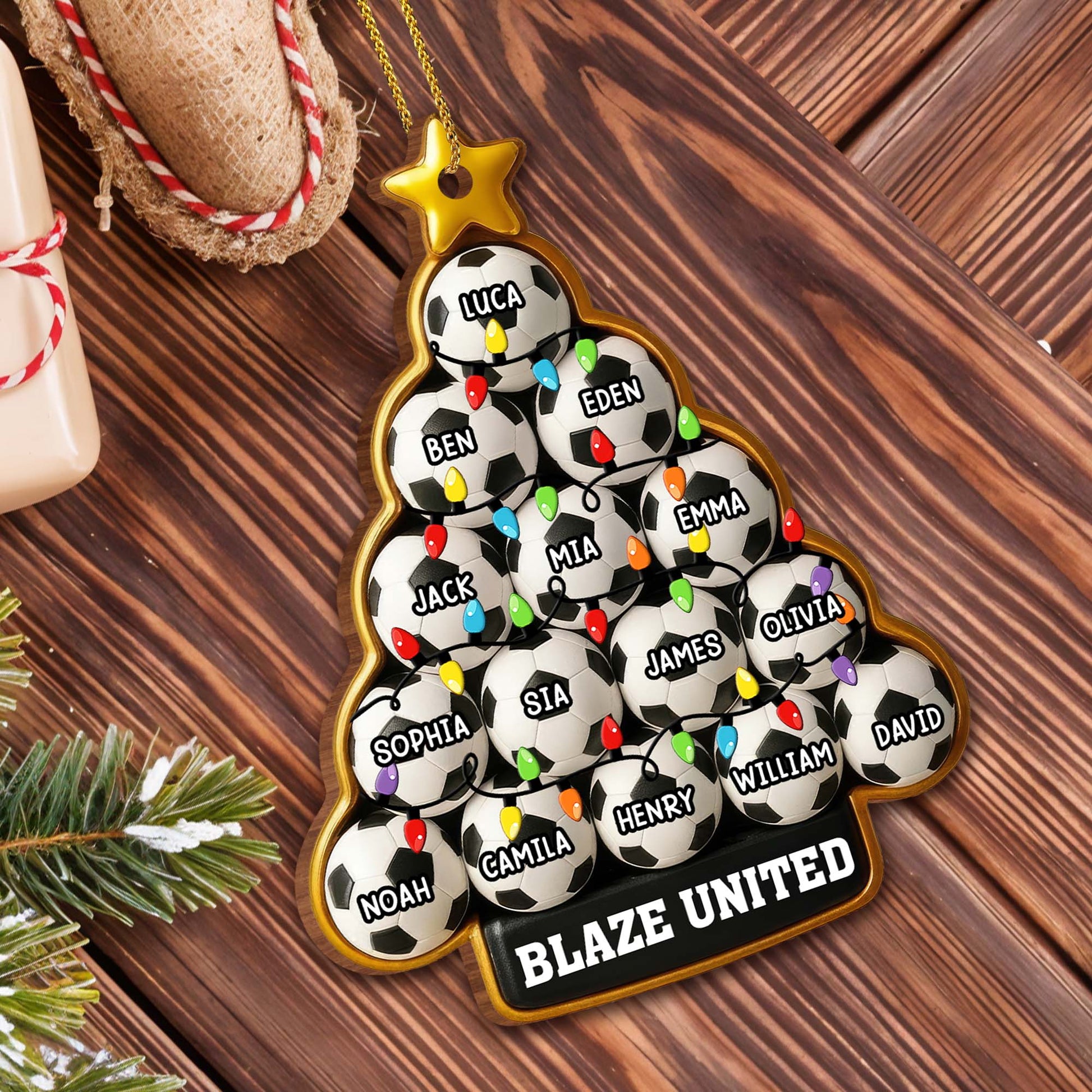 Blaze United Soccer Balls And Christmas Lights