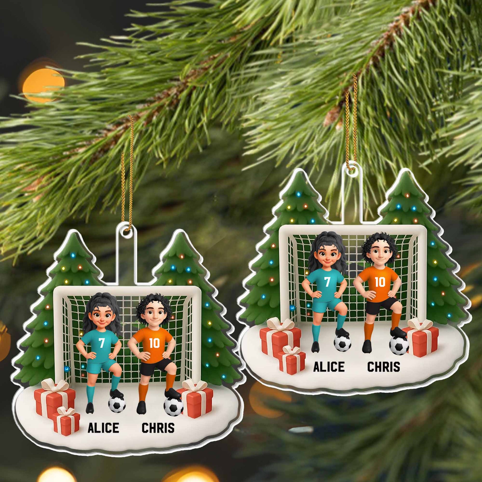 Celebrate The Holiday Season With Soccer Players And Christmas Tree