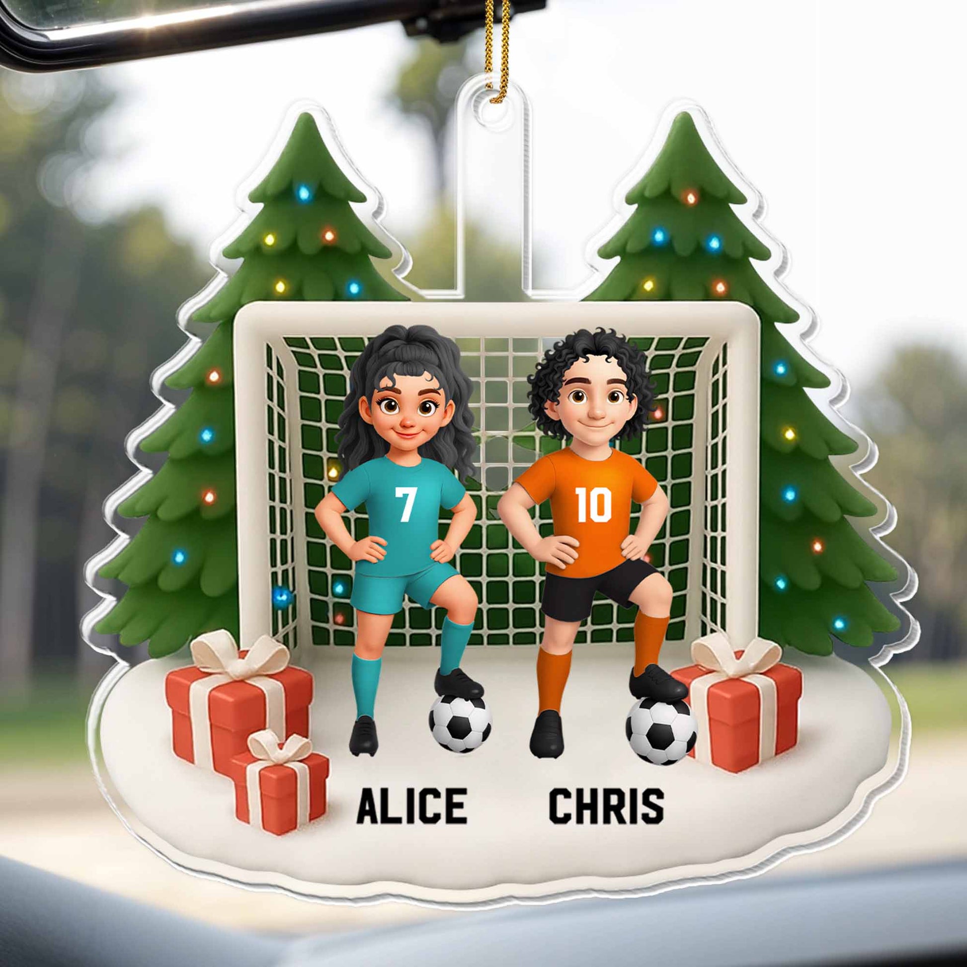 Celebrate The Holiday Season With Soccer Players And Christmas Tree