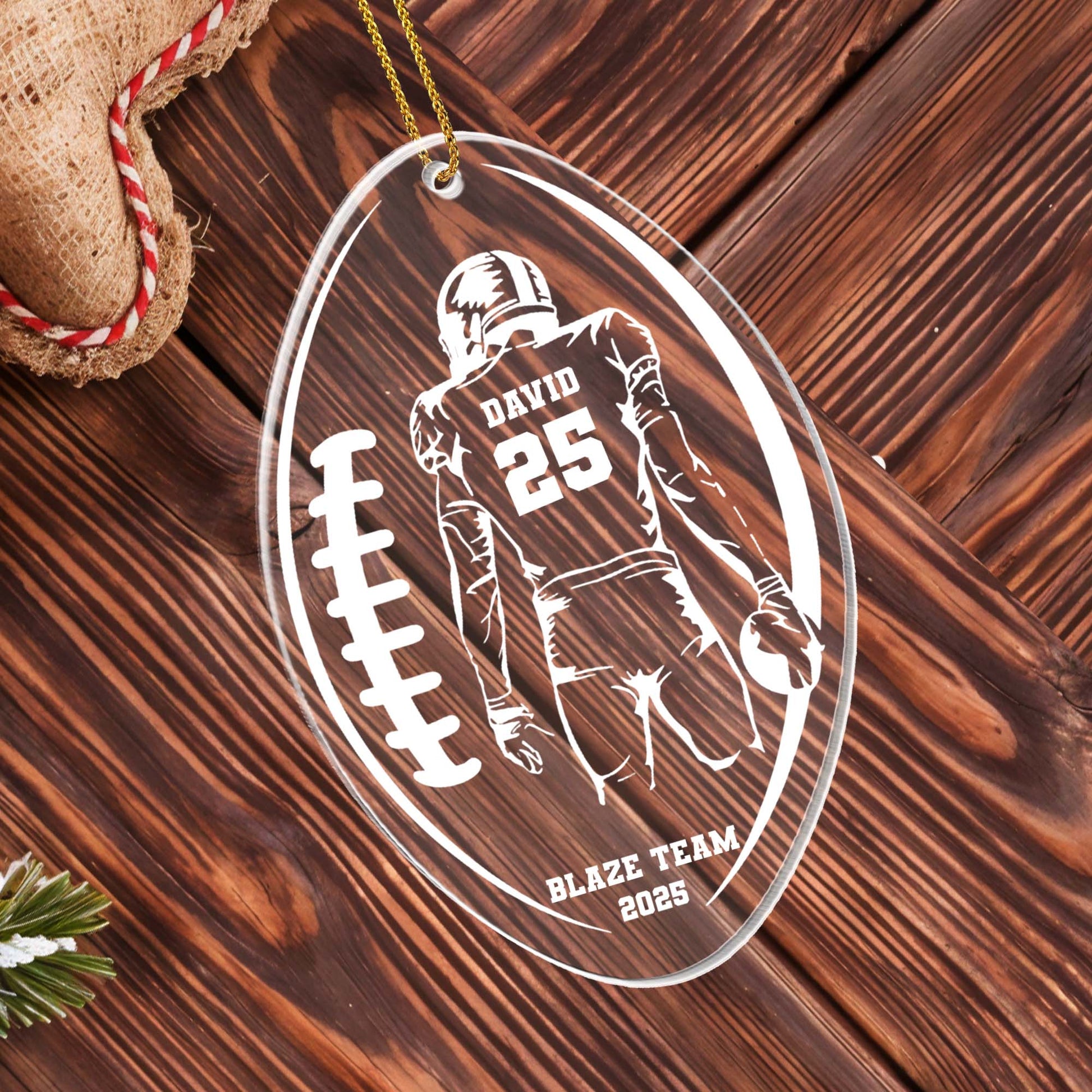 Celebrate Team Spirit With Custom Football Player Ornament