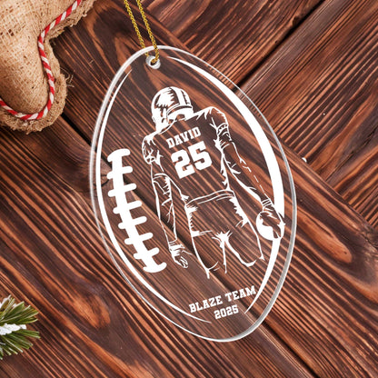 Celebrate Team Spirit With Custom Football Player Ornament