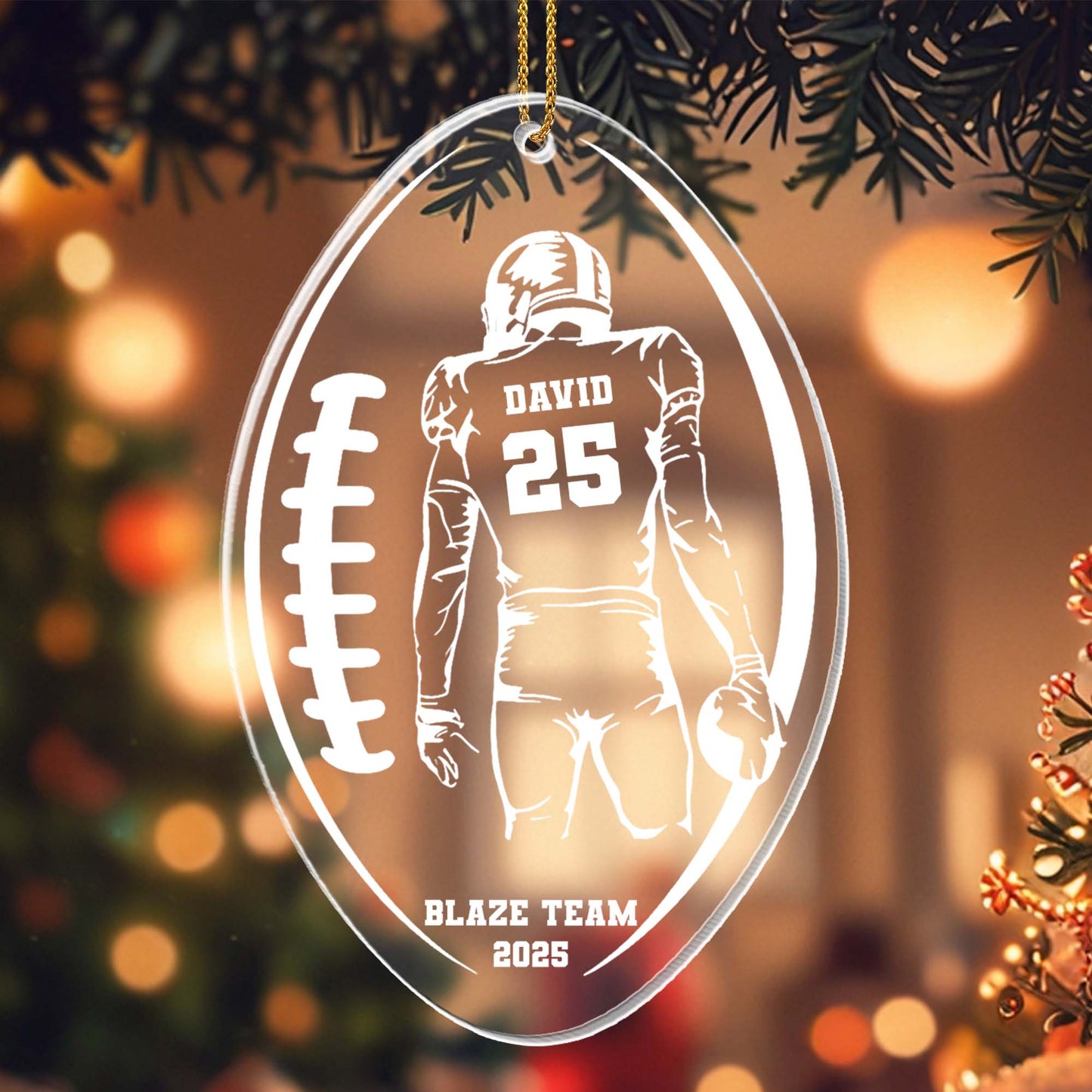 Celebrate Team Spirit With Custom Football Player Ornament