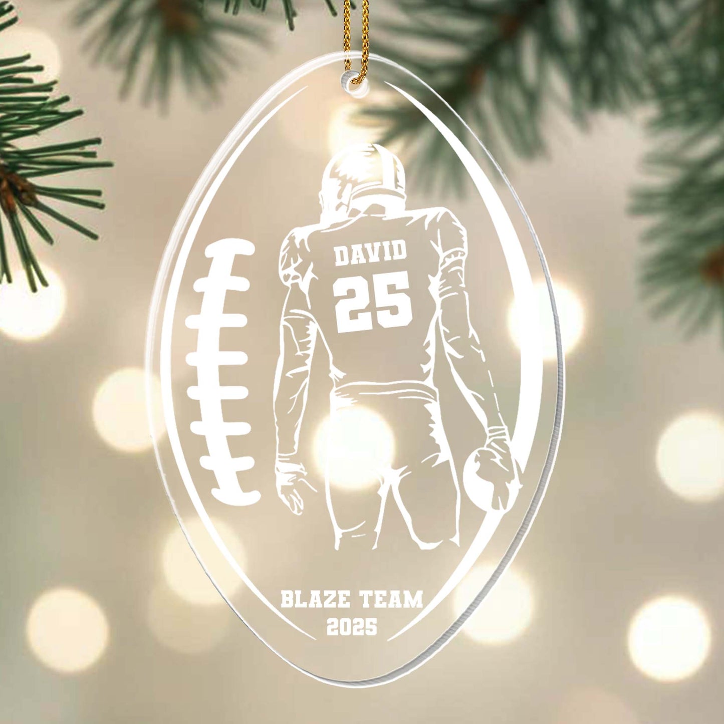 Celebrate Team Spirit With Custom Football Player Ornament