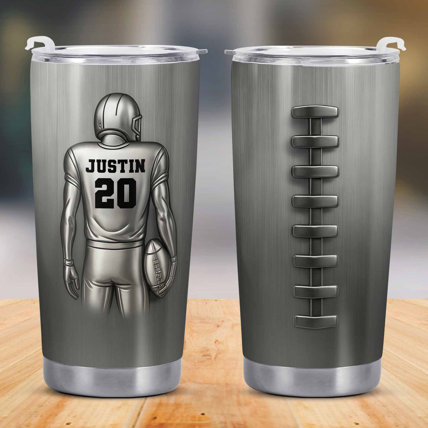Custom Sports Player And Football Tumbler