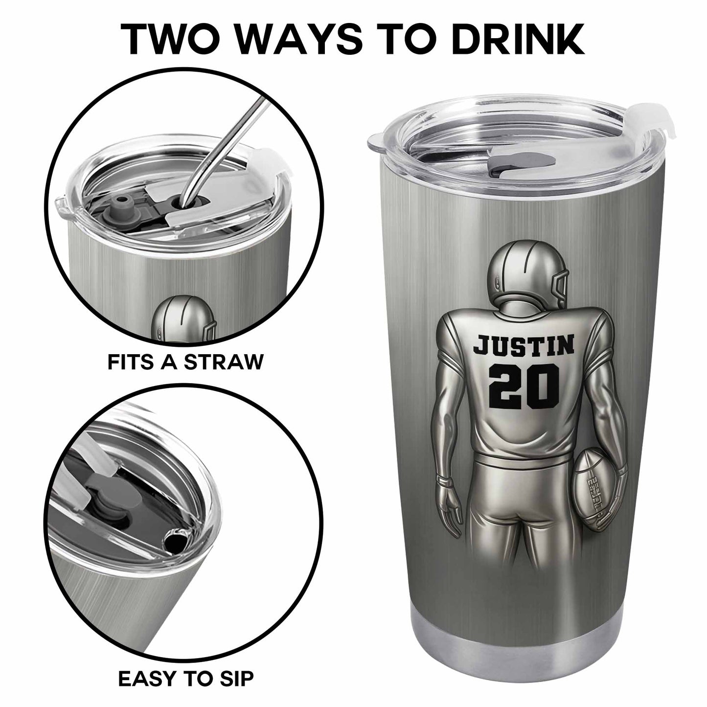 Custom Sports Player And Football Tumbler