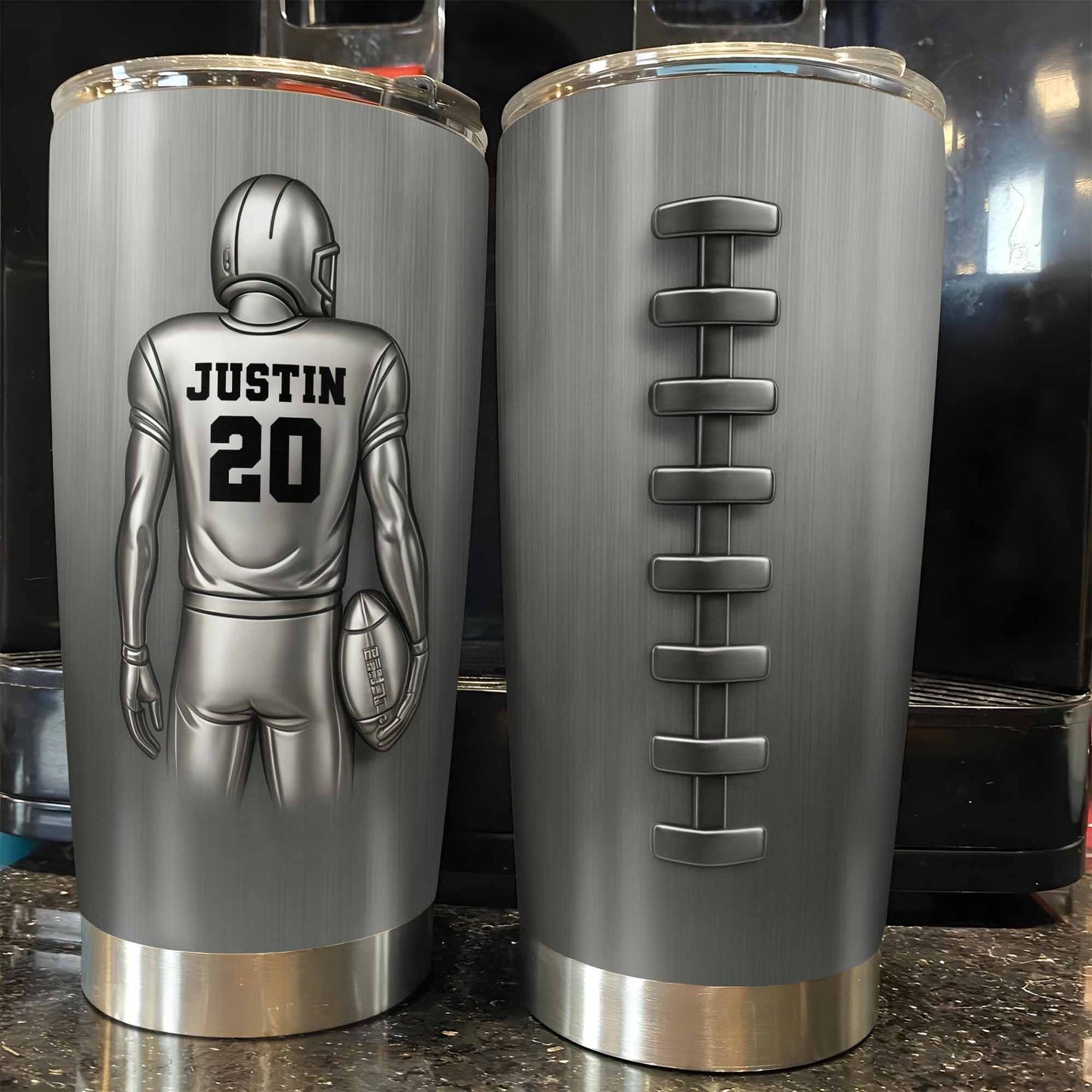 Custom Sports Player And Football Tumbler