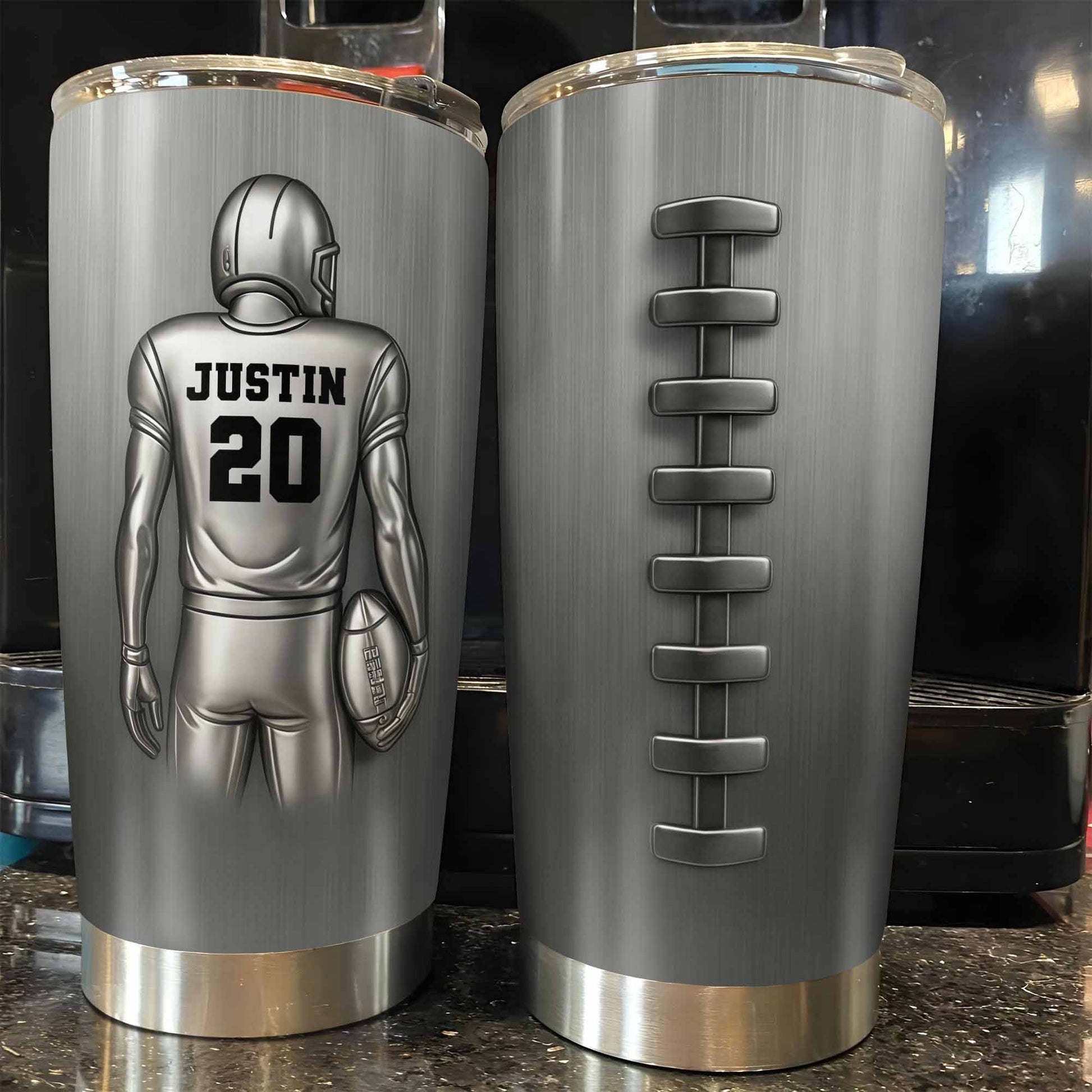 Custom Sports Player And Football Tumbler