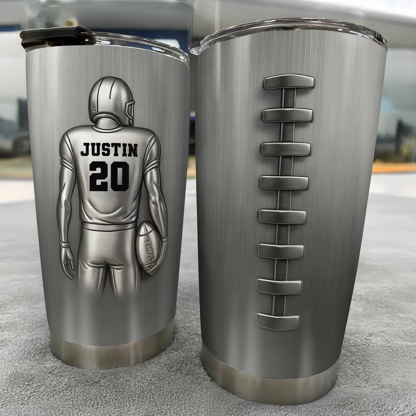 Custom Sports Player And Football Tumbler