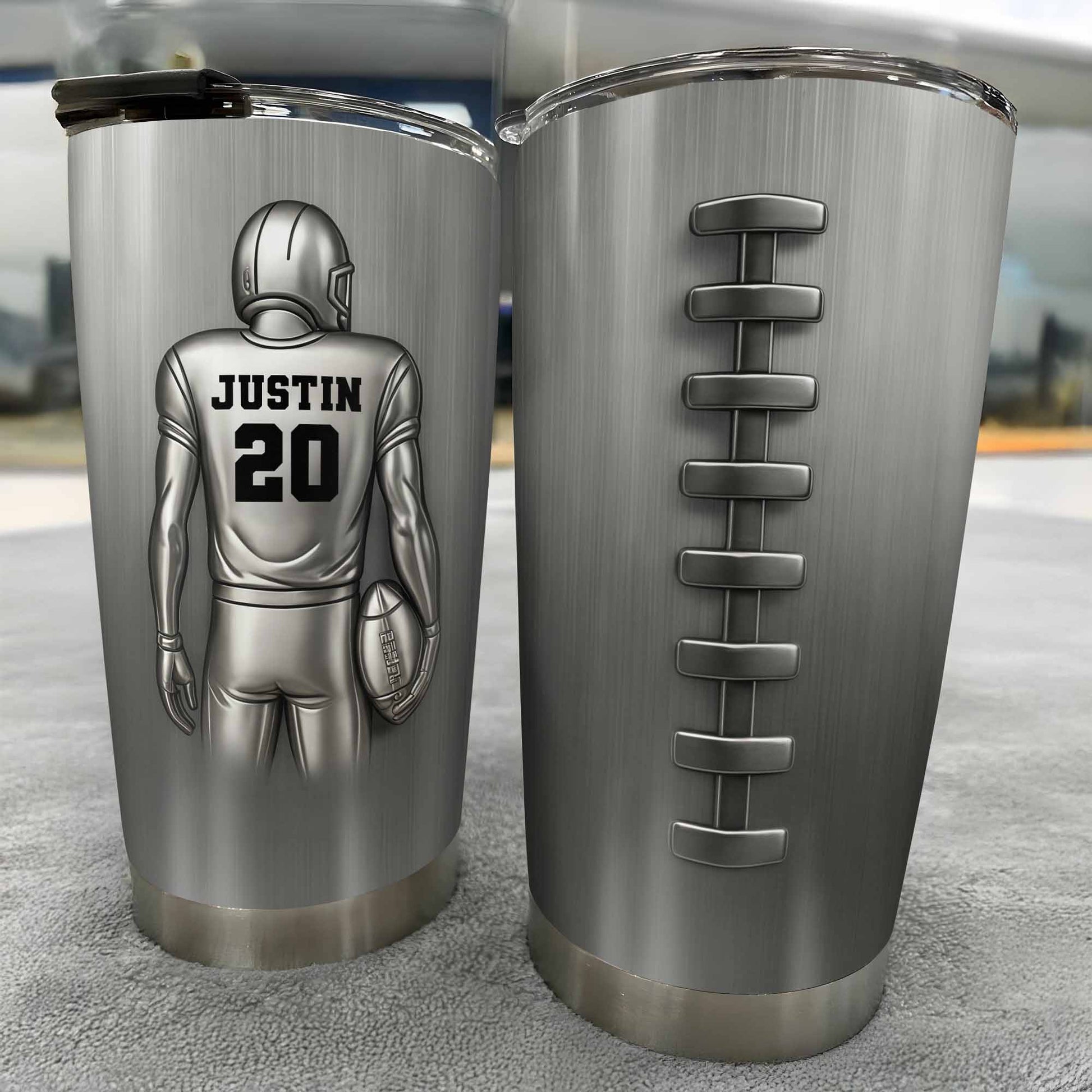 Custom Sports Player And Football Tumbler