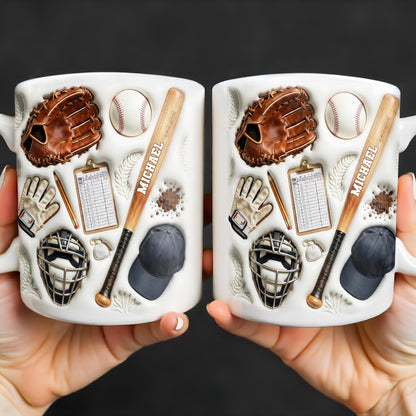 Personalized Baseball Sports Mug With Custom Name