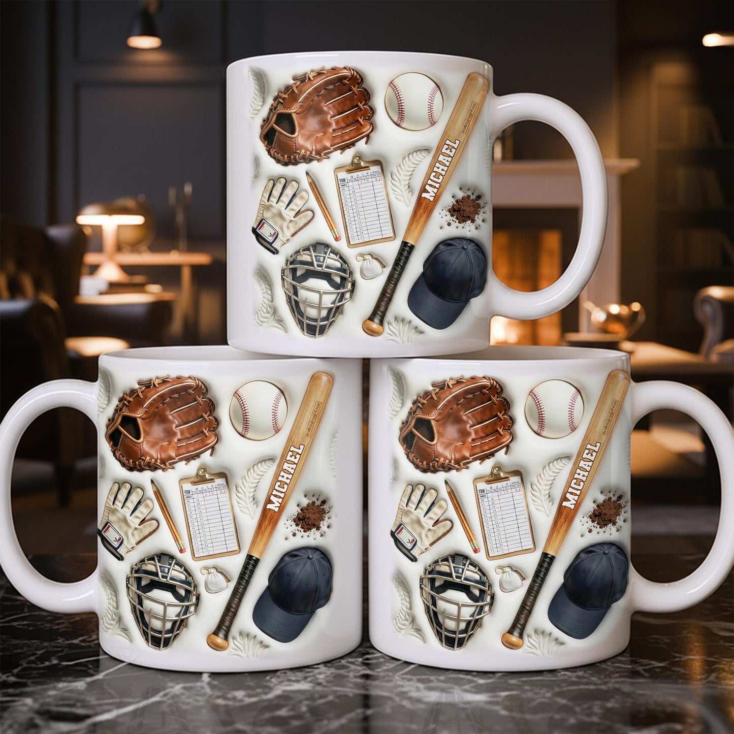 Personalized Baseball Sports Mug With Custom Name