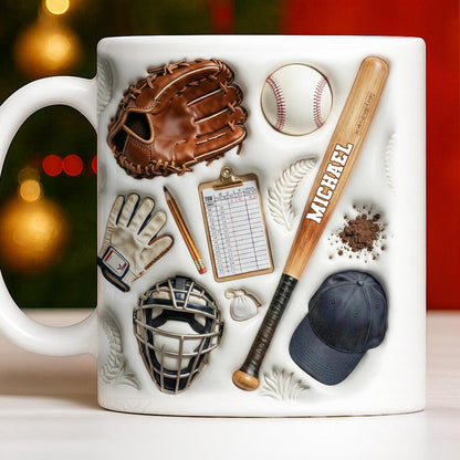 Personalized Baseball Sports Mug With Custom Name