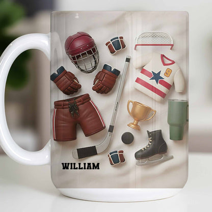 Celebrate Sports With Hockey Helmet and Boxing Gloves