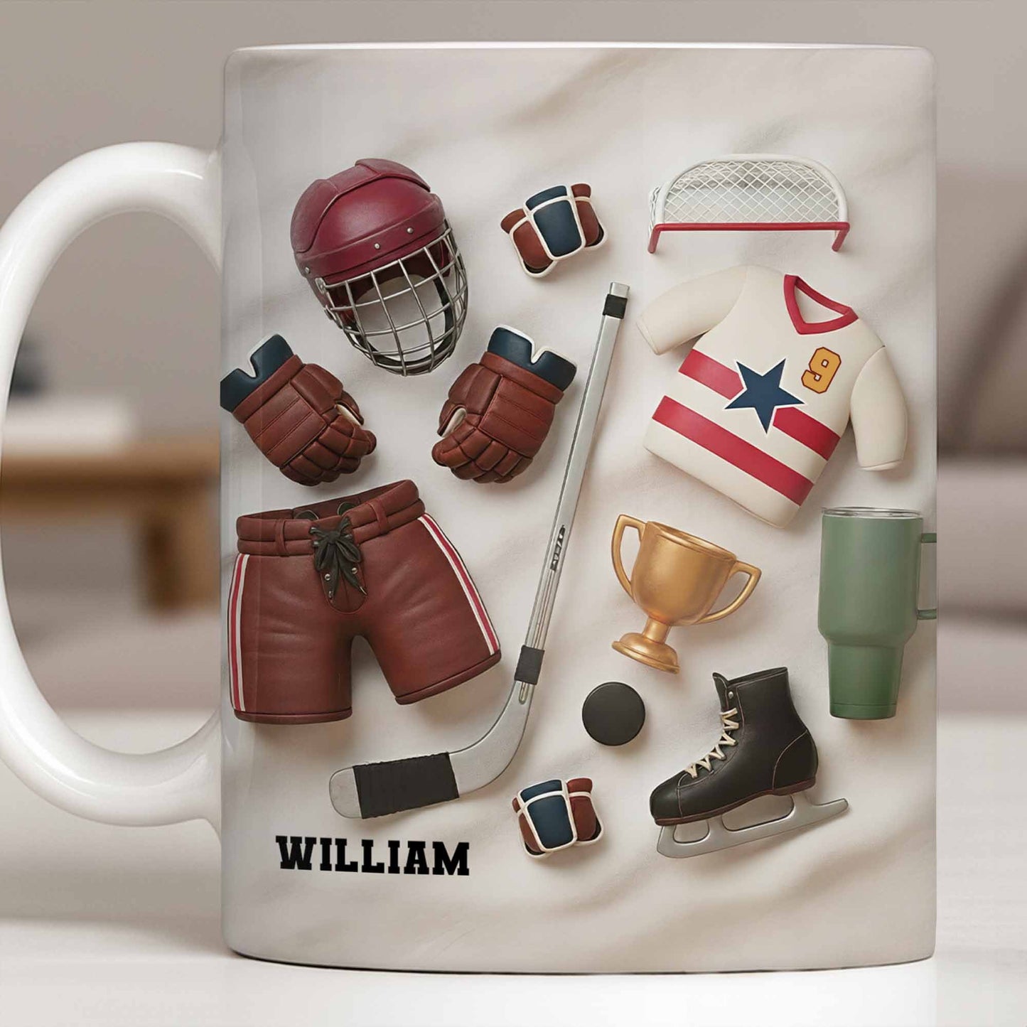 Celebrate Sports With Hockey Helmet and Boxing Gloves