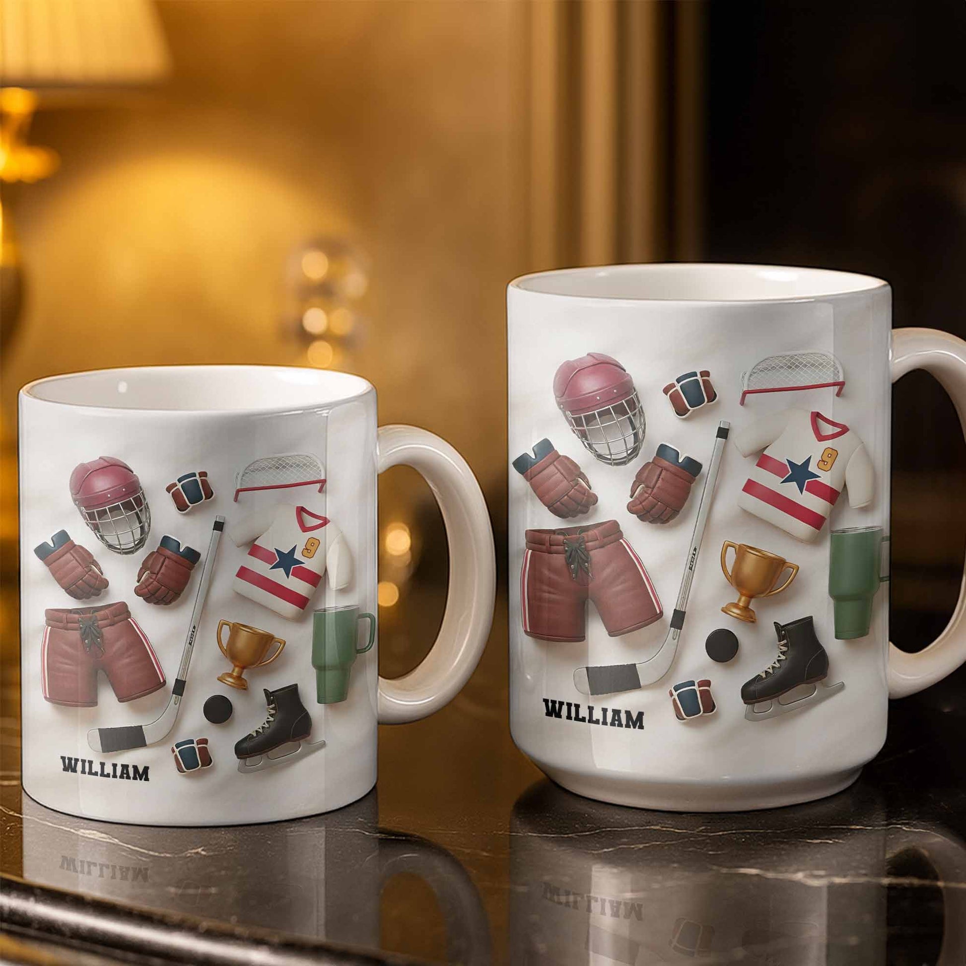 Celebrate Sports With Hockey Helmet and Boxing Gloves