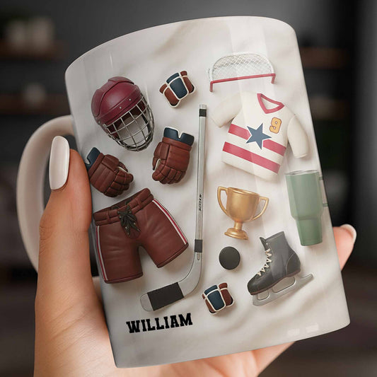 Celebrate Sports With Hockey Helmet and Boxing Gloves