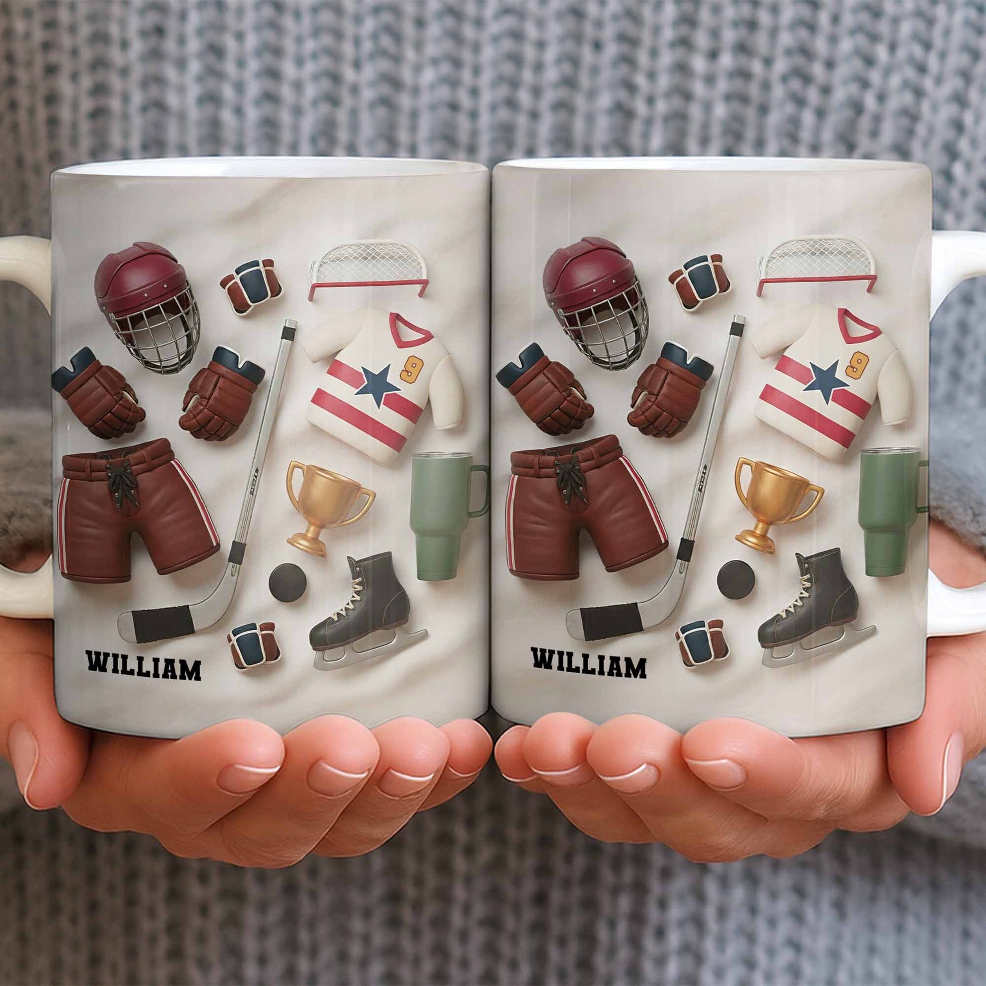 Celebrate Sports With Hockey Helmet and Boxing Gloves