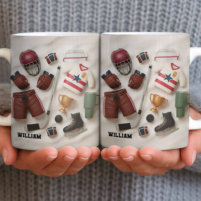 Celebrate Sports With Hockey Helmet and Boxing Gloves