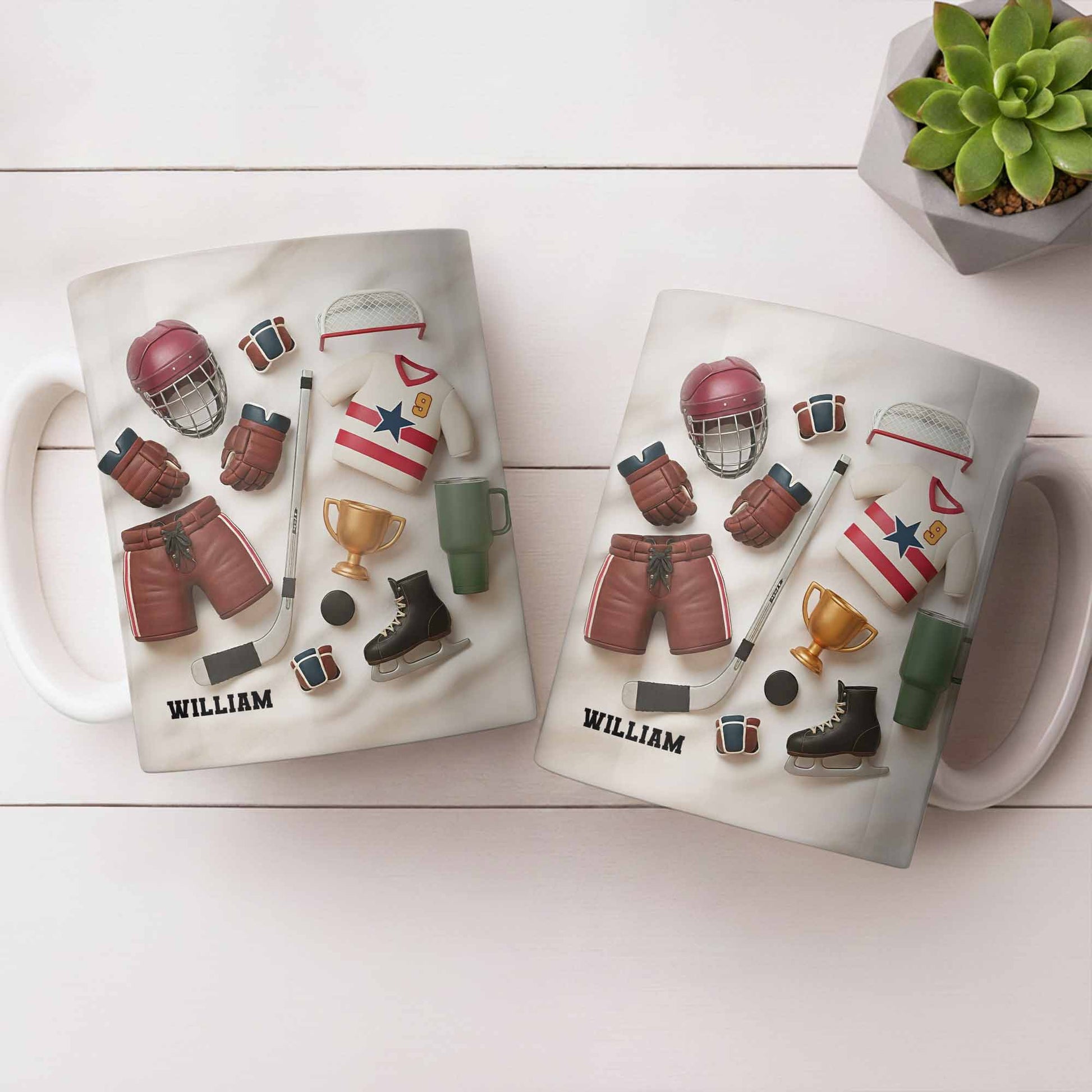 Celebrate Sports With Hockey Helmet and Boxing Gloves