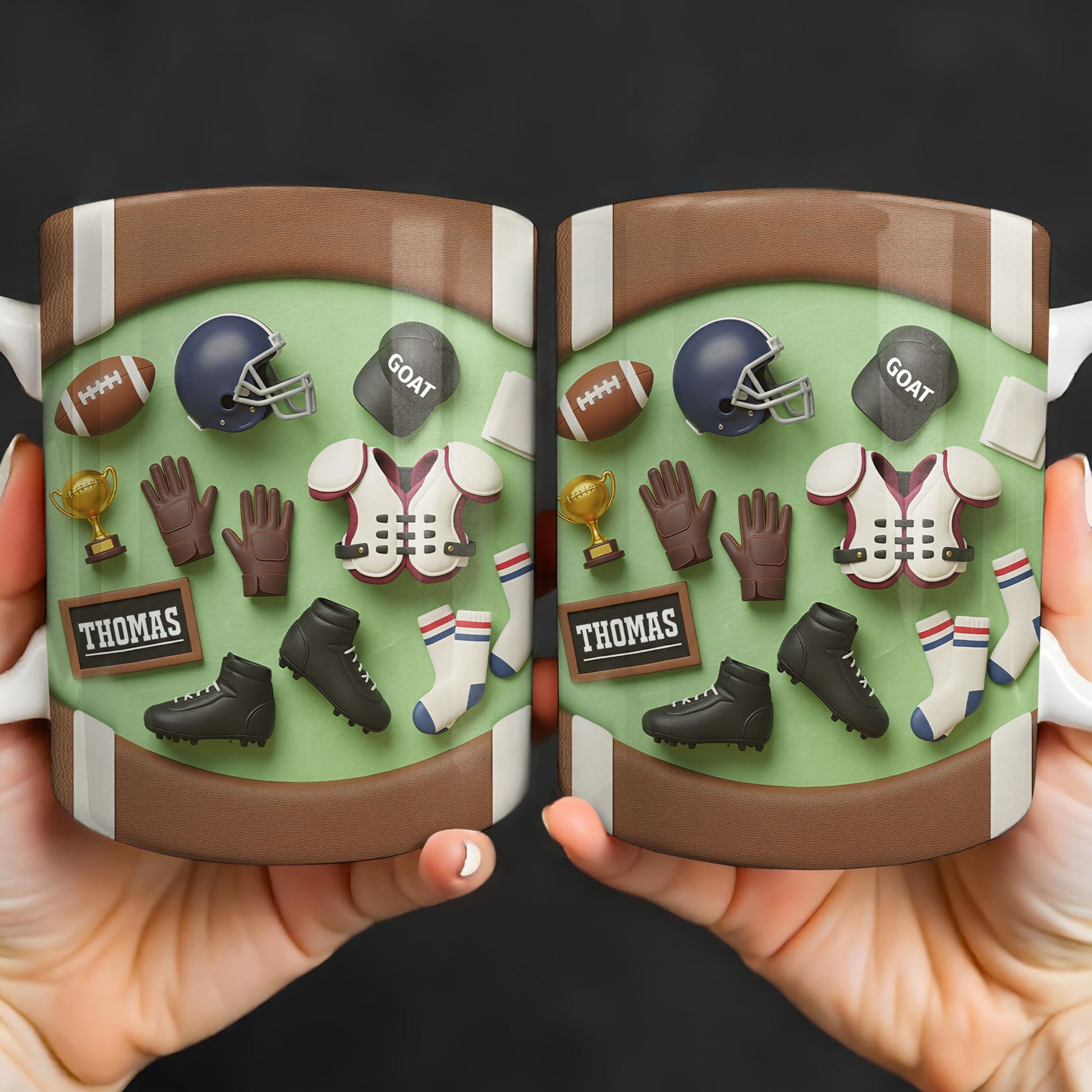 Celebrate Your Sports Achievements, Football And Helmet Design