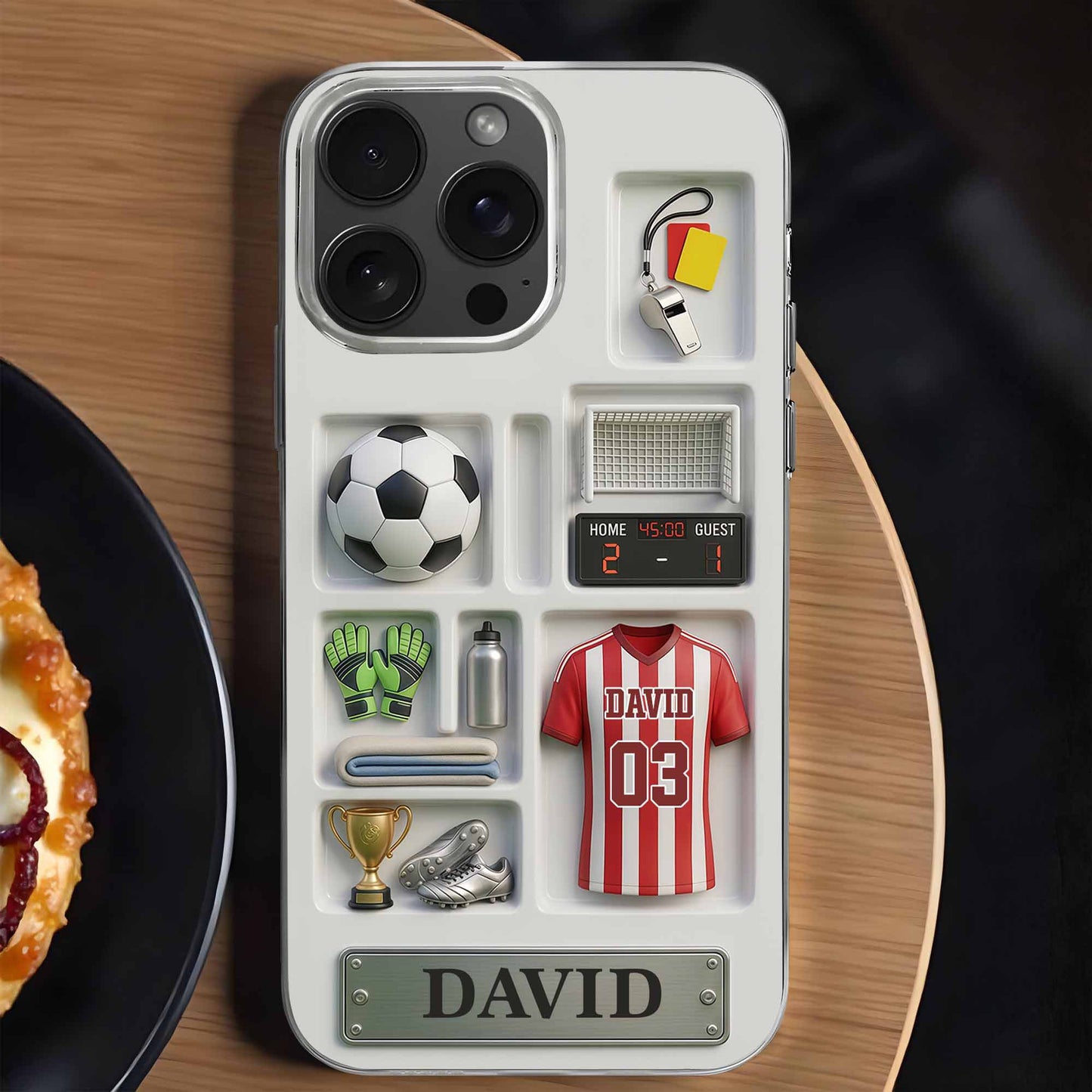 Score Your Goals Personalized Soccer Jersey And Equipment 3D Depth Effect - Personalized Clear Phone Case - SPORT096_PHC