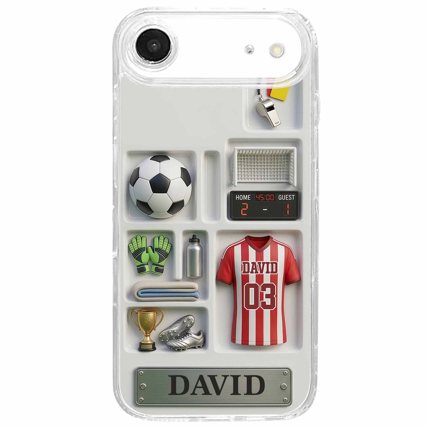 Score Your Goals Personalized Soccer Jersey And Equipment 3D Depth Effect - Personalized Clear Phone Case - SPORT096_PHC
