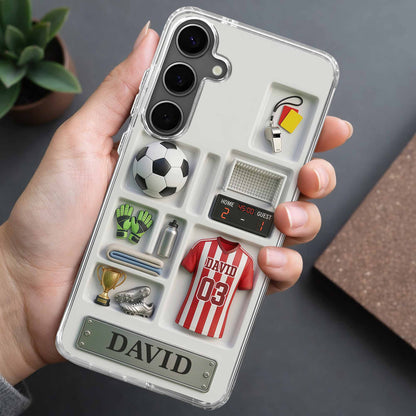 Score Your Goals Personalized Soccer Jersey And Equipment 3D Depth Effect - Personalized Clear Phone Case - SPORT096_PHC
