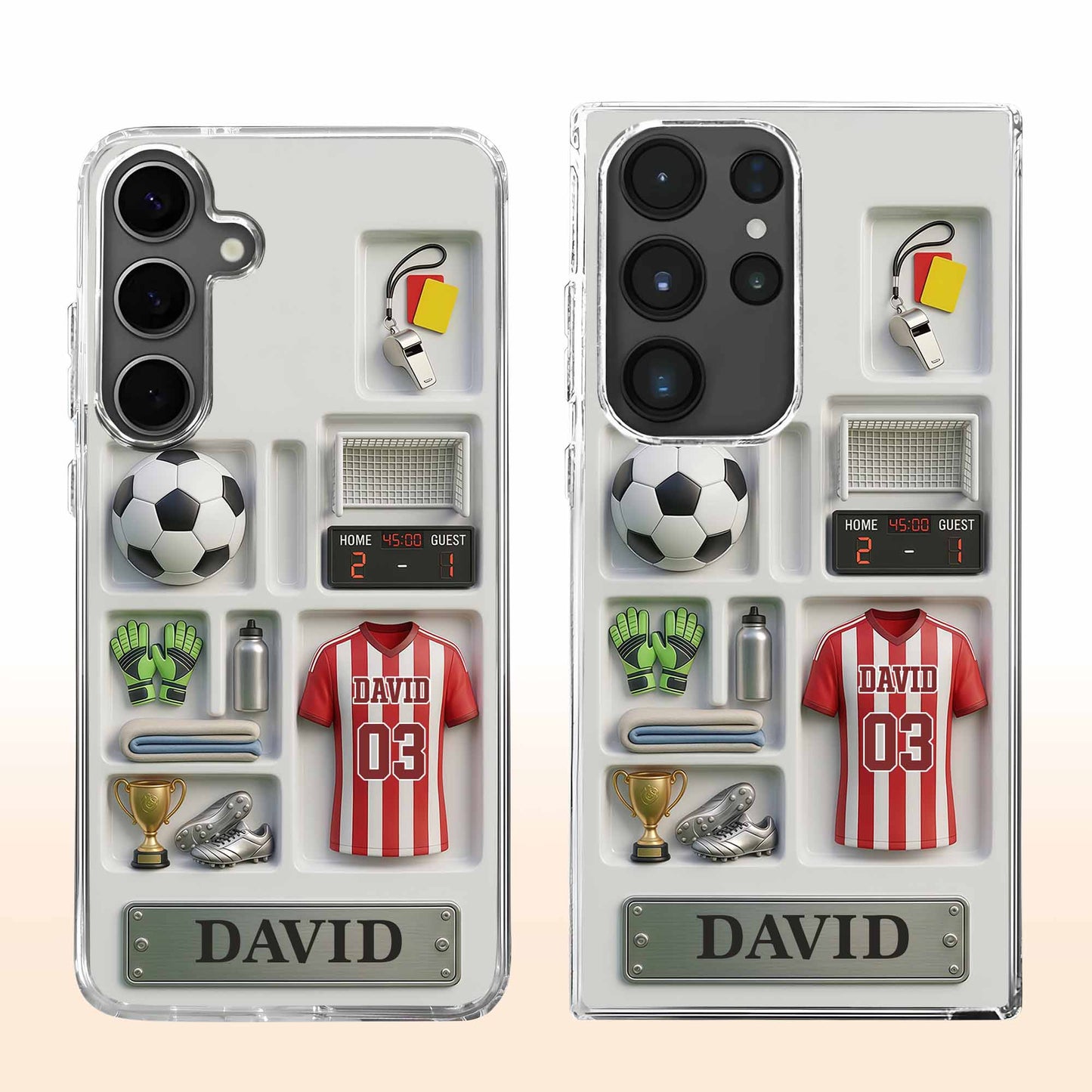 Score Your Goals Personalized Soccer Jersey And Equipment 3D Depth Effect - Personalized Clear Phone Case - SPORT096_PHC
