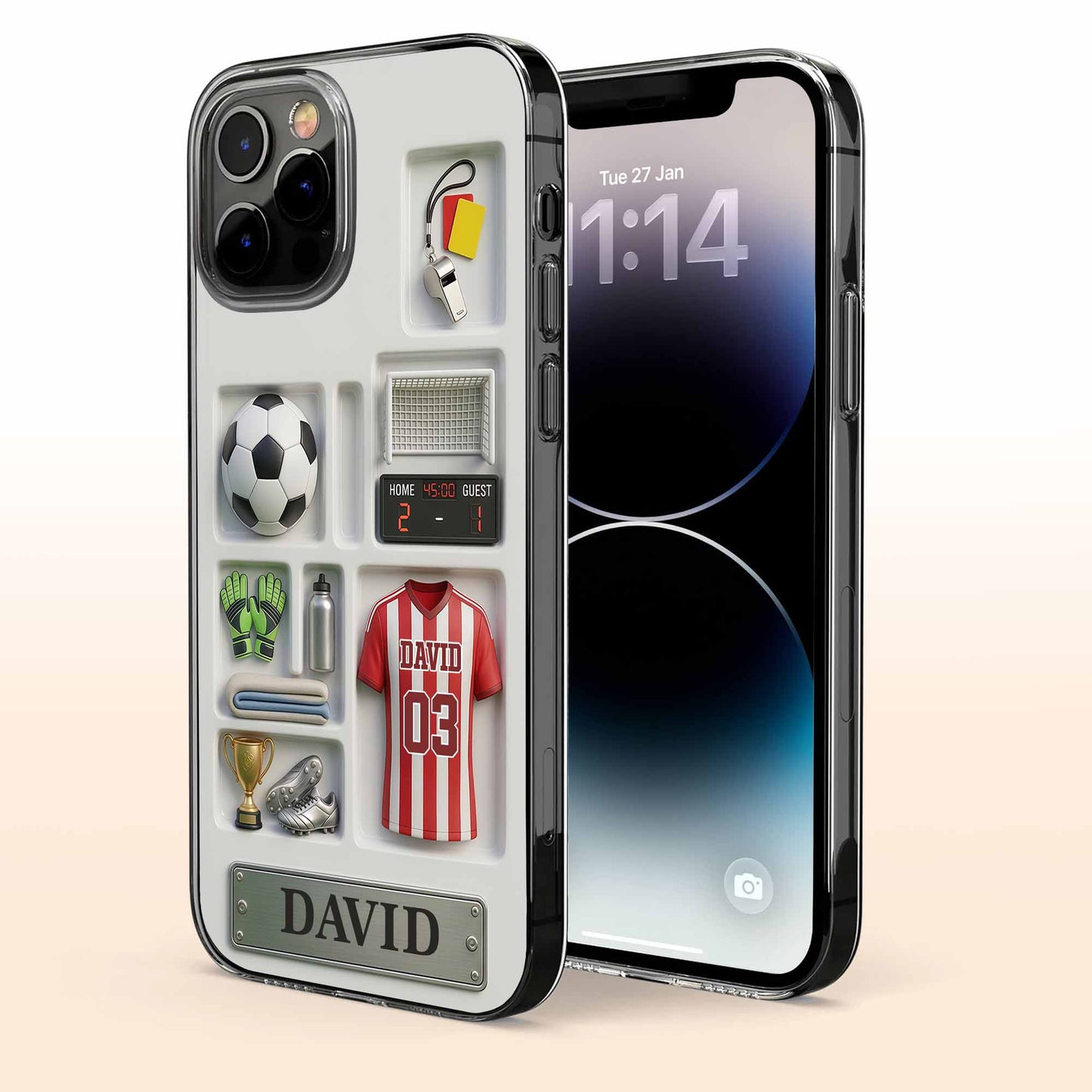 Score Your Goals Personalized Soccer Jersey And Equipment 3D Depth Effect - Personalized Clear Phone Case - SPORT096_PHC