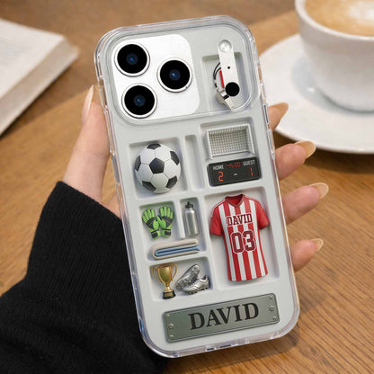 Score Your Goals Personalized Soccer Jersey And Equipment 3D Depth Effect - Personalized Clear Phone Case - SPORT096_PHC