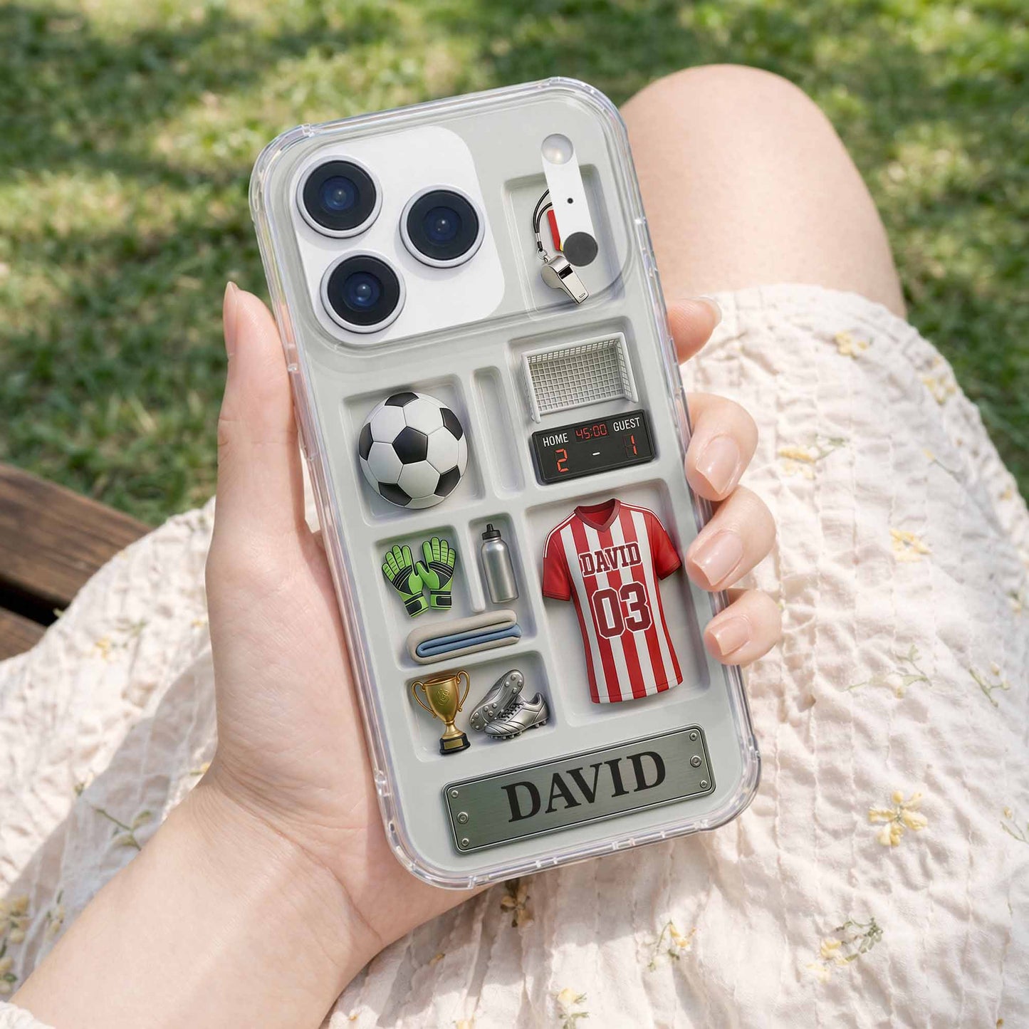 Score Your Goals Personalized Soccer Jersey And Equipment 3D Depth Effect - Personalized Clear Phone Case - SPORT096_PHC