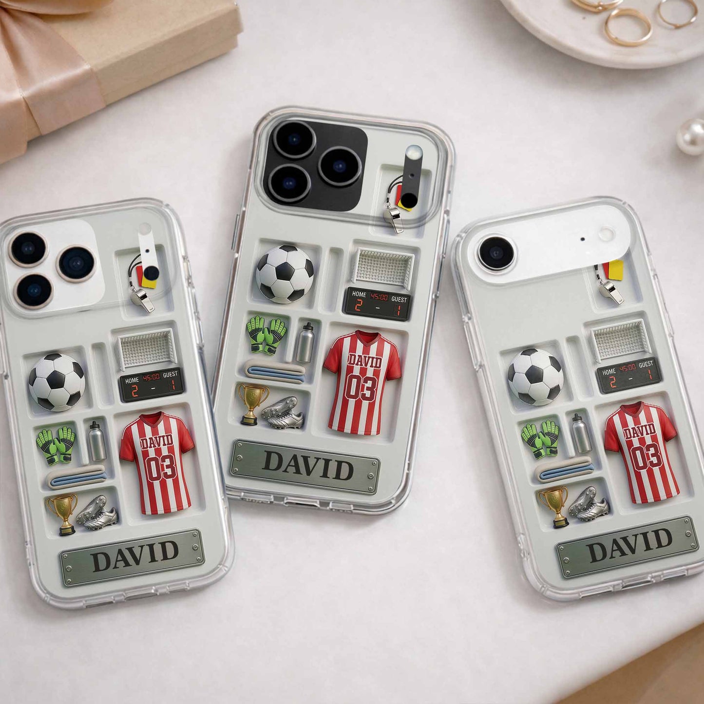 Score Your Goals Personalized Soccer Jersey And Equipment 3D Depth Effect - Personalized Clear Phone Case - SPORT096_PHC