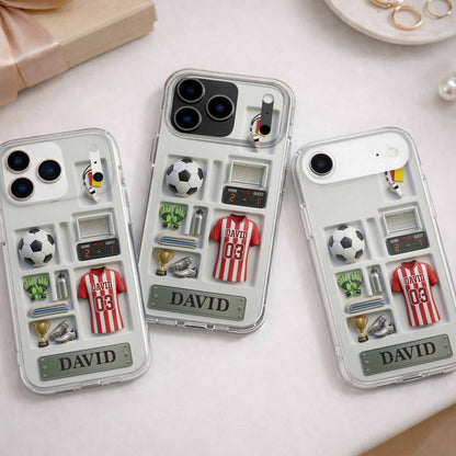 Score Your Goals Personalized Soccer Jersey And Equipment 3D Depth Effect - Personalized Clear Phone Case - SPORT096_PHC