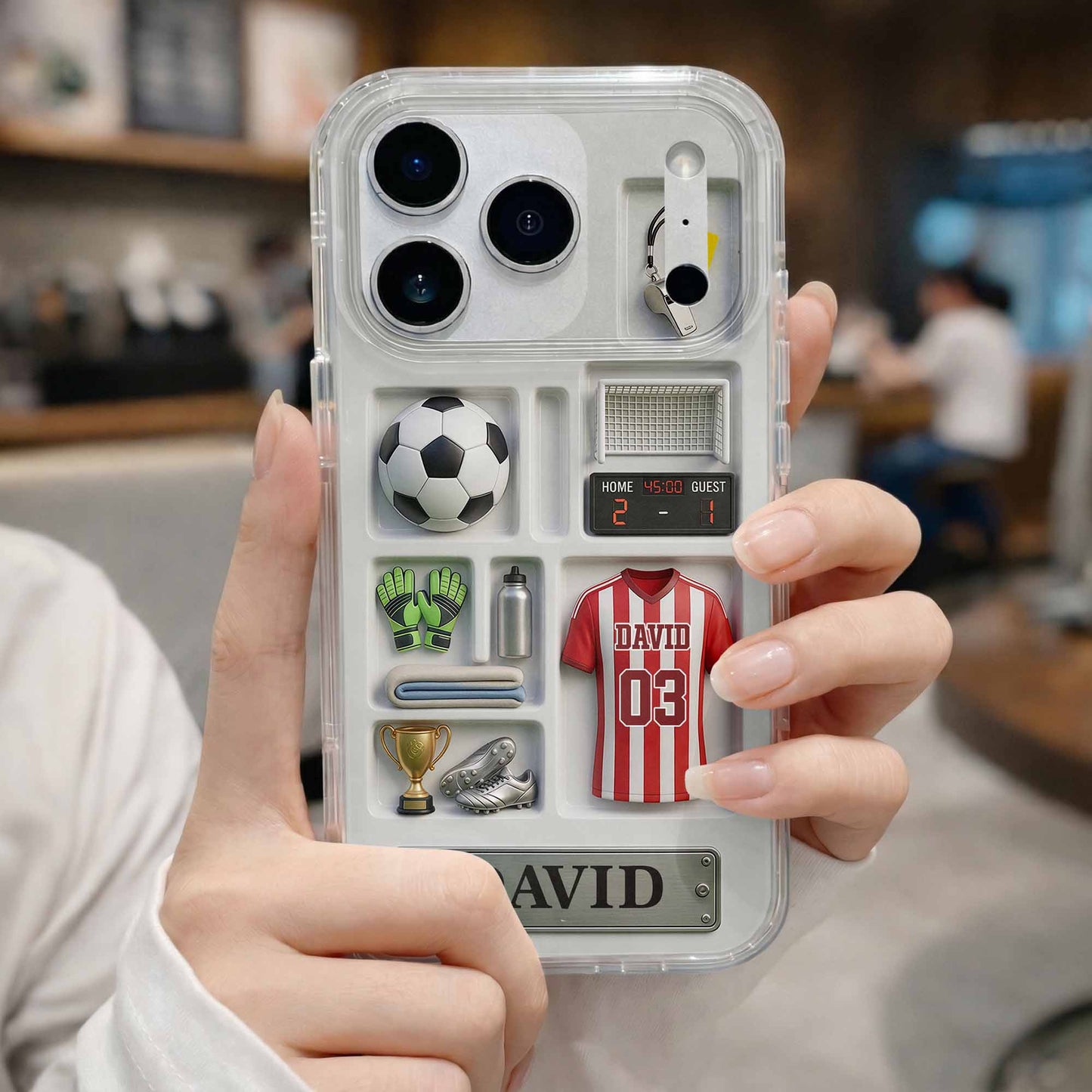 Score Your Goals Personalized Soccer Jersey And Equipment 3D Depth Effect - Personalized Clear Phone Case - SPORT096_PHC