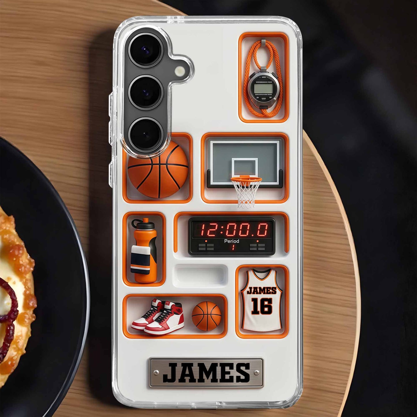 Dribble Shoot Score 3D Depth Effect Basketball Jersey And Hoop - Personalized Clear Phone Case - SPORT097_PHC