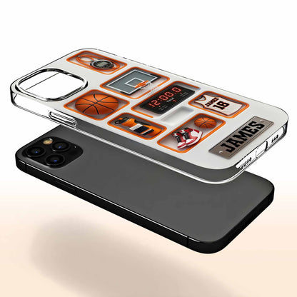 Dribble Shoot Score 3D Depth Effect Basketball Jersey And Hoop - Personalized Clear Phone Case - SPORT097_PHC