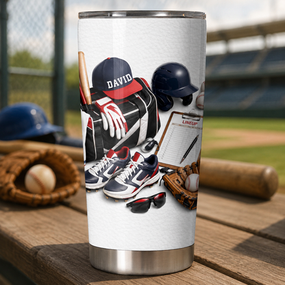 Baseball Player Gift for Boys, Men & Coaches - Personalized Custom Stainless Steel Tumbler 20oz 30oz - SPORT119_TB