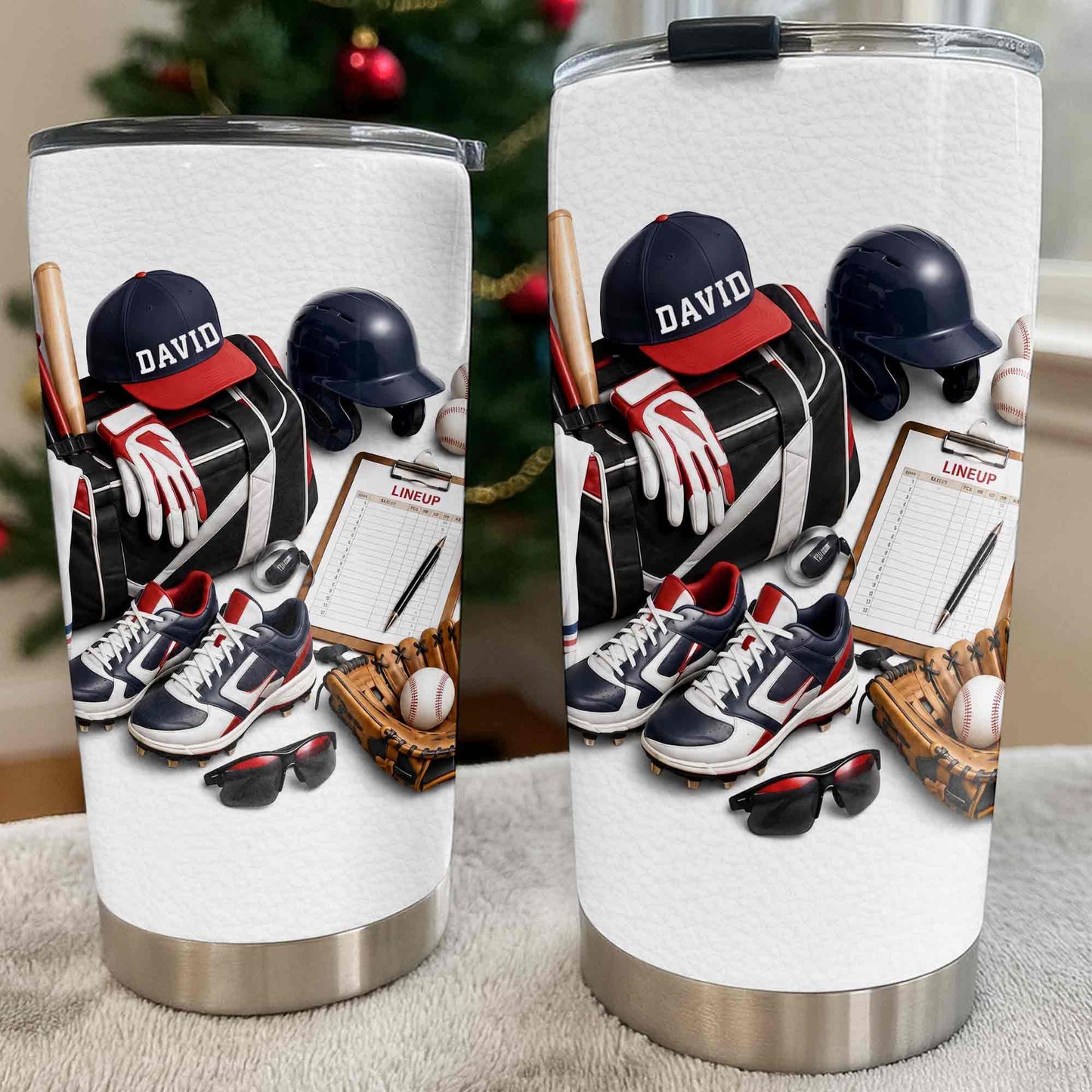 Baseball Player Gift for Boys, Men & Coaches - Personalized Custom Stainless Steel Tumbler 20oz 30oz - SPORT119_TB