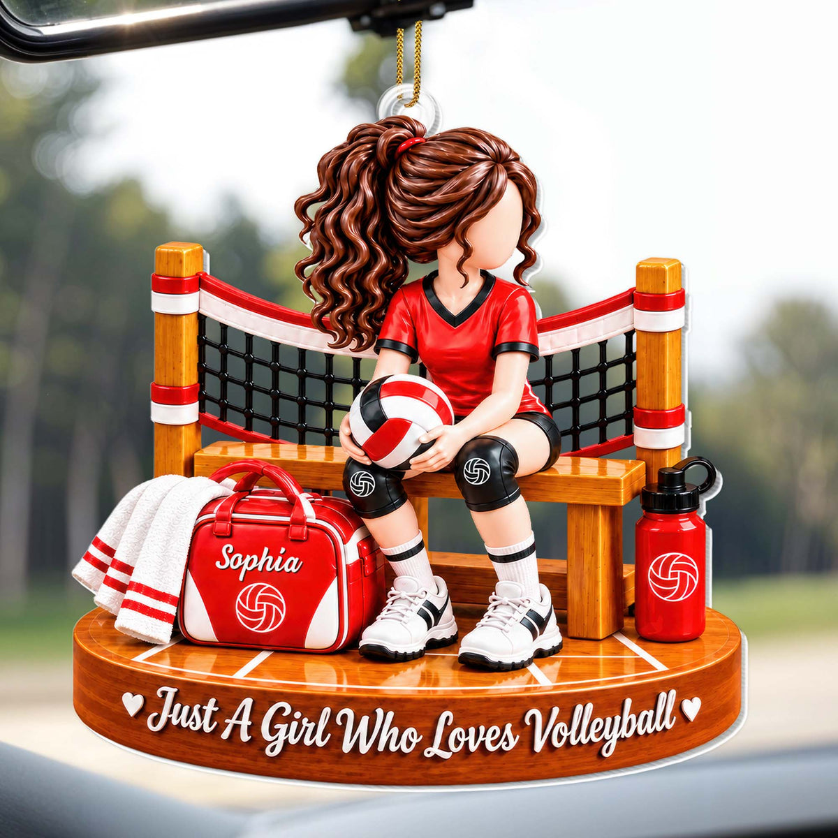 Just A Girl Who Loves Volleyball Net And Sports Bag - Personalized Custom Acrylic Ornament, Christmas Gift - SPORT180_ACO