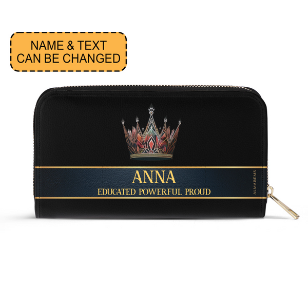 Queen Black - Women Leather Wallet - queen02blackWL
