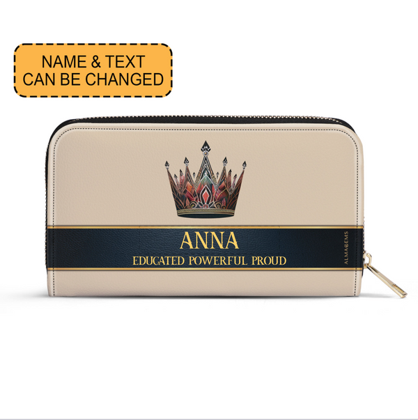 Queen Beige - Women Leather Wallet - queen02beigeWL