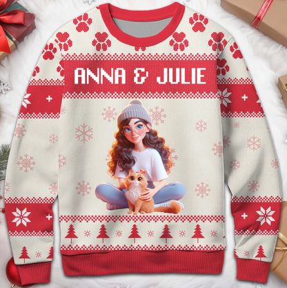 Celebrate The Joyful Bond Between You And Your Furry Friend - Personalized Custom Ugly Sweatshirt, Unisex Wool Jumper  - PET028_TWS